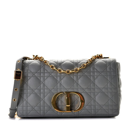 Christian Dior Lambskin Cannage Medium Caro Bag Grey 1 of 11