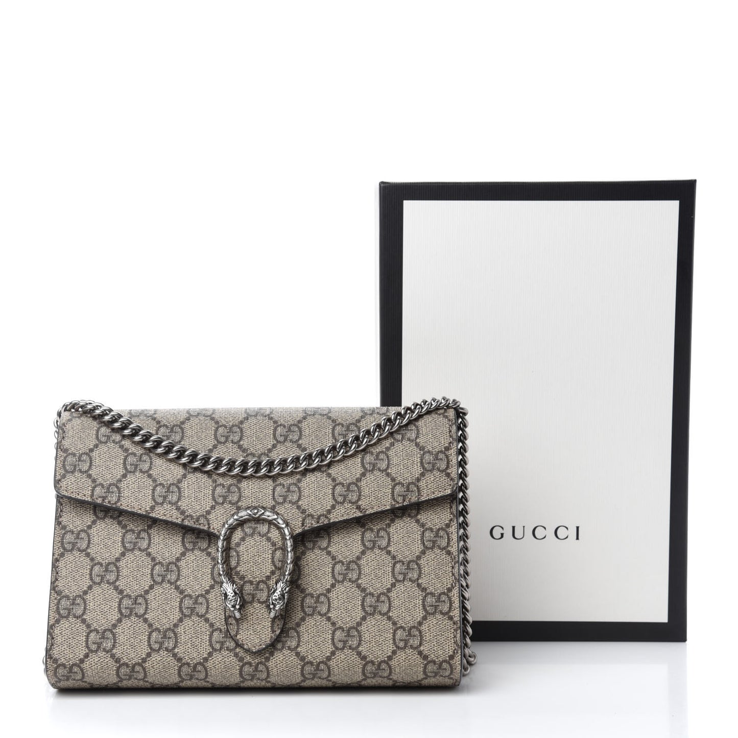 GG Supreme Monogram Mini Dionysus Chain Wallet Beige Taupe