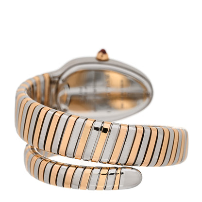 Bulgari Stainless Steel 18K Rose Gold Diamond Bezel 35mm Serpenti Tubogas Quartz Watch 3 of 8