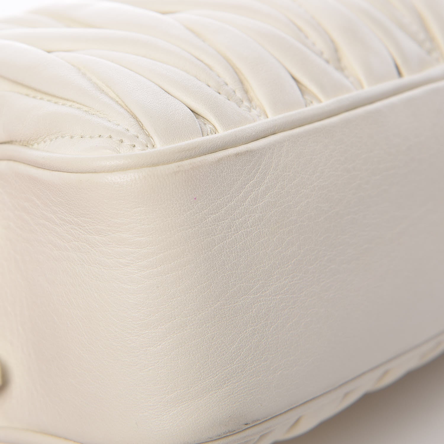 Miu Miu Nappa Matelasse Double Zip Chain Shoulder Bag White 14 of 15