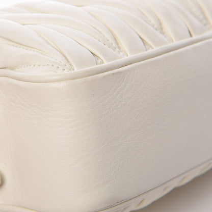 Miu Miu Nappa Matelasse Double Zip Chain Shoulder Bag White 14 of 15