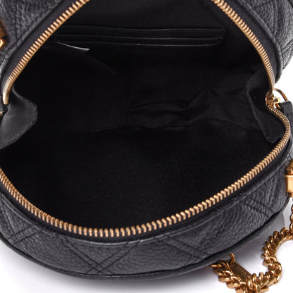 Marc Jacobs Grained Calfskin Quilted The Status Round Crossbody Black 4 of 5