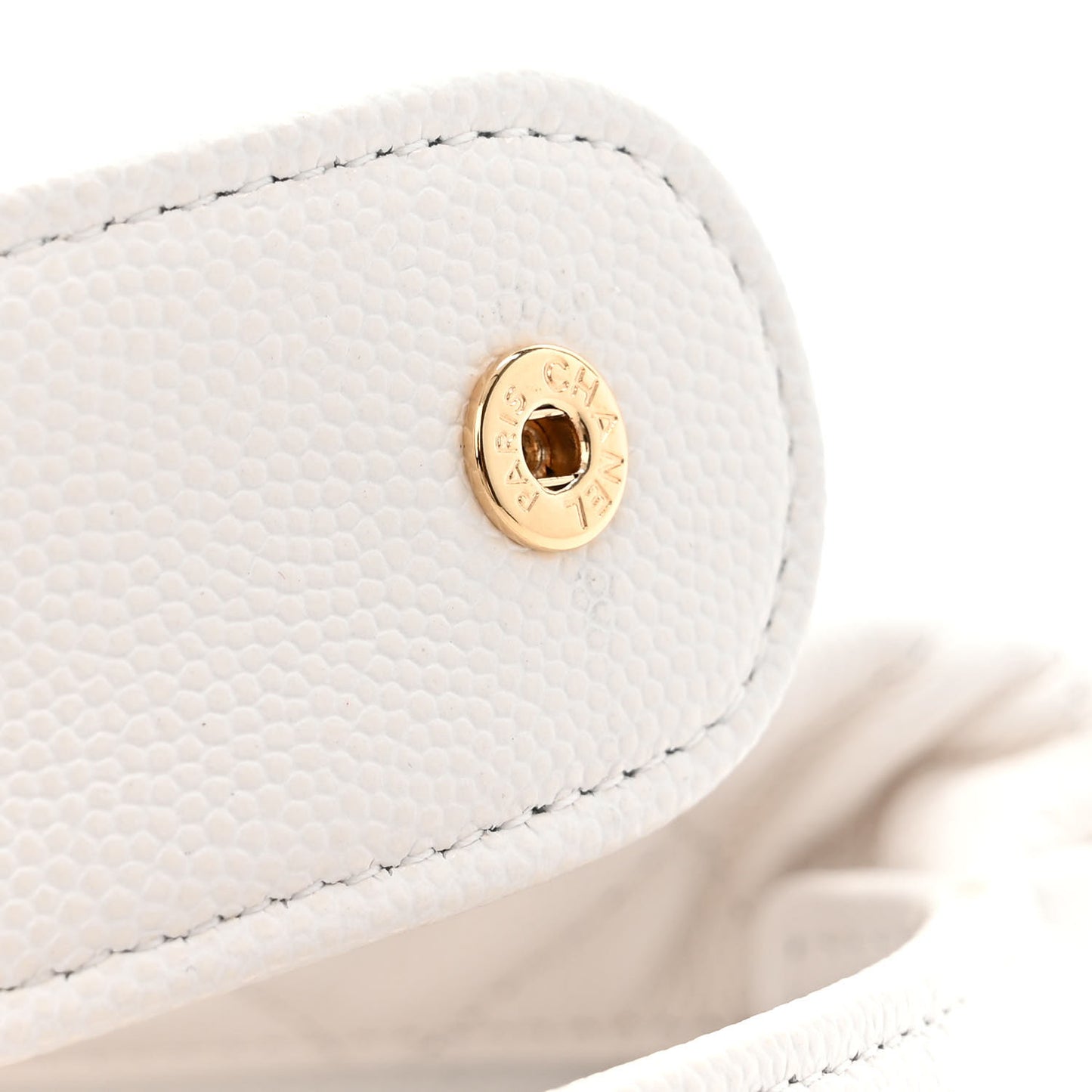 Shiny Caviar Quilted Bow Pouch Hobo White