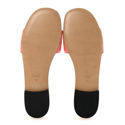 Fendi Vitello Cuoio FFold Slide Sandals 38 Bright Peach 6 of 10