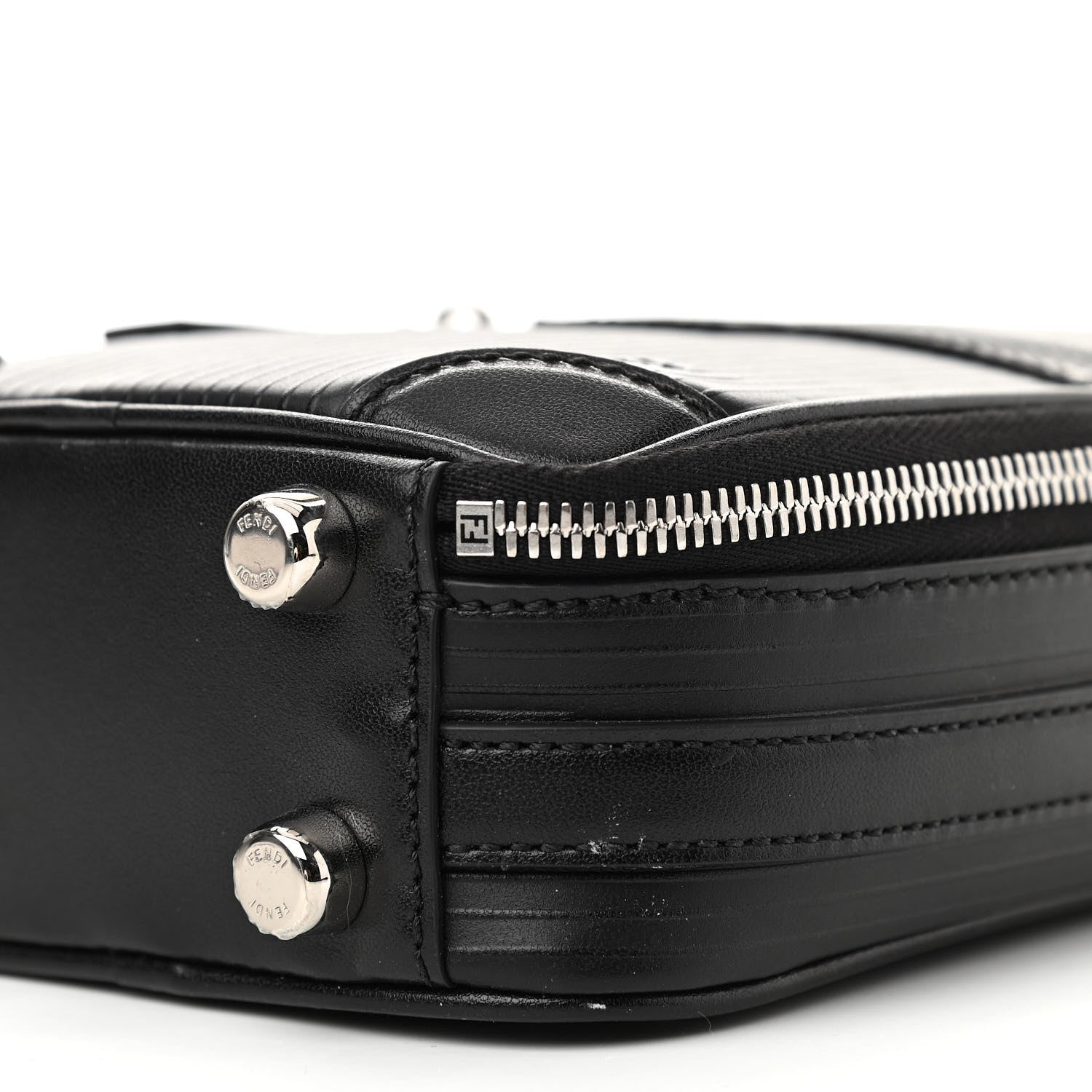 Fendi Vitello Astro Rubber Effect Mini Trolley Bag Black 9 of 9