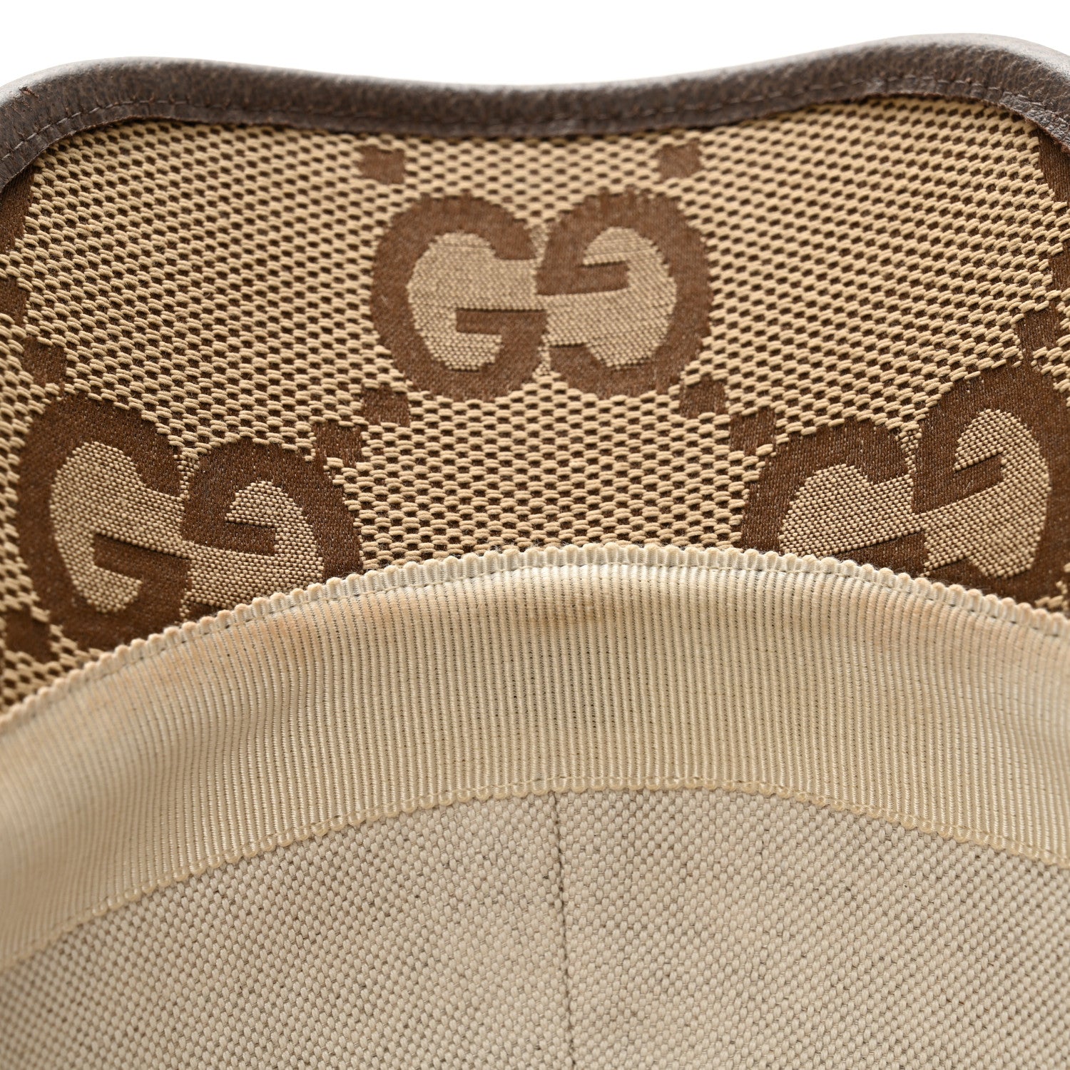 Gucci Monogram Jumbo GG Baseball Hat S 56 Camel Ebony 12 of 13