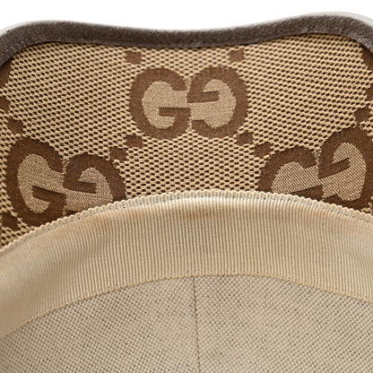Gucci Monogram Jumbo GG Baseball Hat S 56 Camel Ebony 12 of 13
