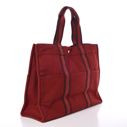 Hermes Canvas Fourre Tote Holdall GM Red 3 of 12