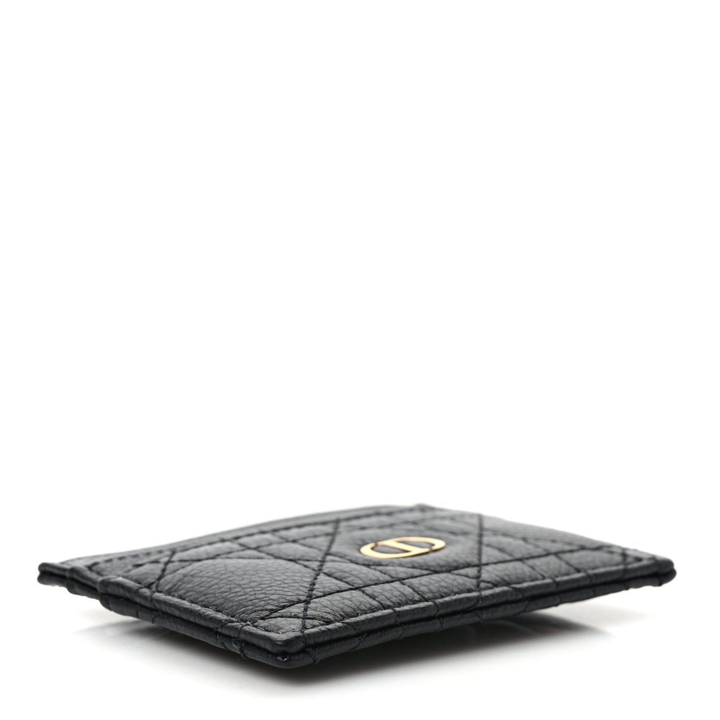 Supple Calfskin Cannage Caro Five-Slot Card Holder Black