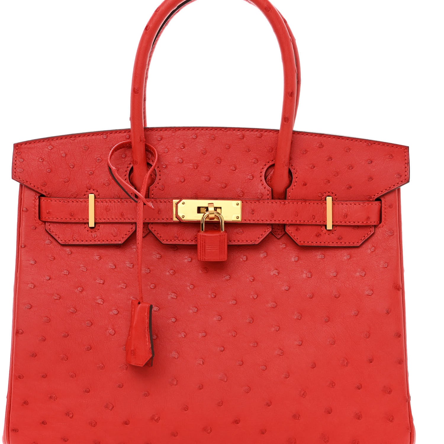 Hermes Ostrich Birkin 30 Rouge Vif 8 of 14