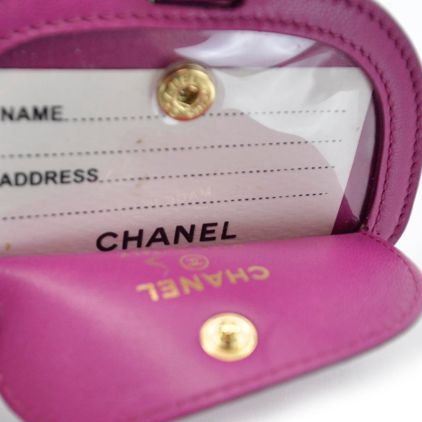 Leather Luggage Tag Pink
