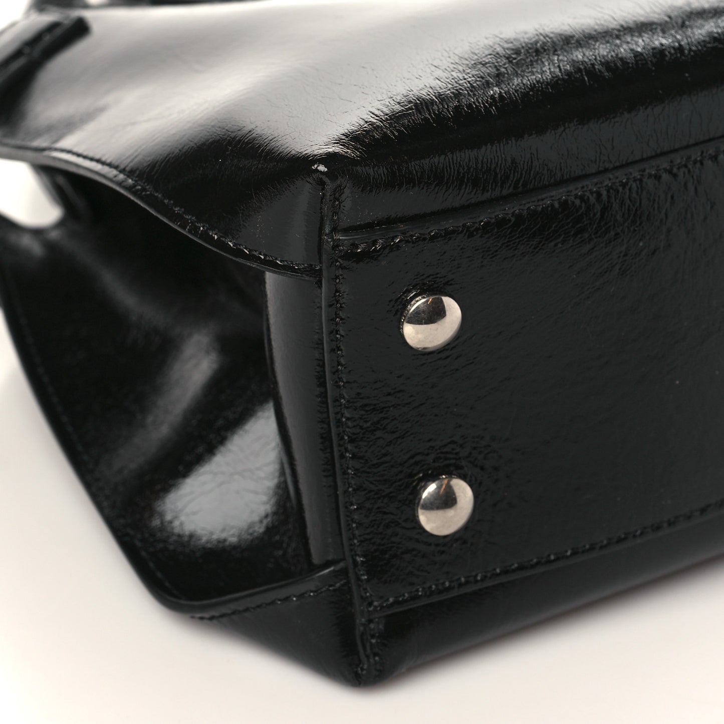 Soft Calfskin Small Banner Tote Black