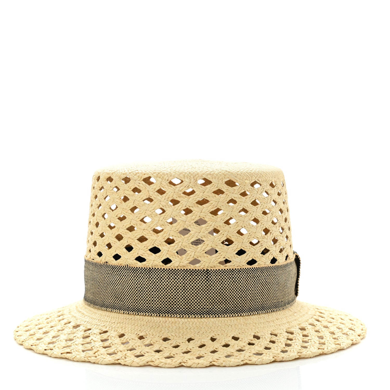 Hermes Straw Panama Elenora Hat 57 Naturel Black 6 of 8