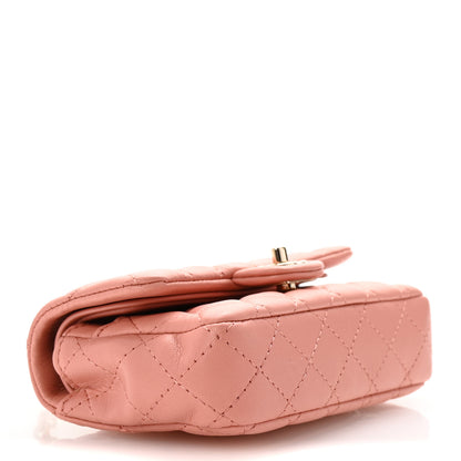 Chanel Lambskin Quilted Mini Double Flap With Hook Coral 3 of 9