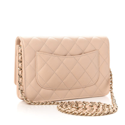 Chanel Caviar Quilted Coco Candy Wallet On Chain WOC Beige 3 of 10