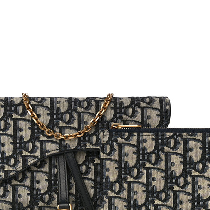 Christian Dior Oblique Saddle Chain Long Wallet Blue 8 of 10