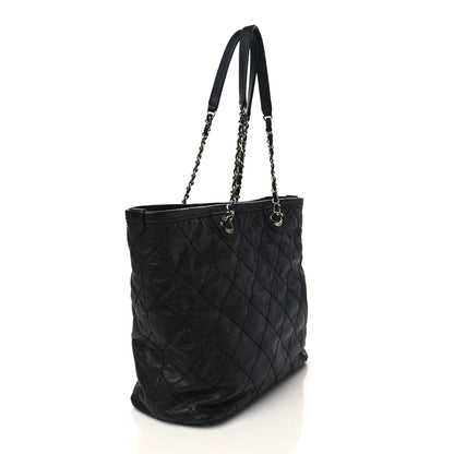 Chanel Grained Calfskin Quilted Small Daily Shopping Tote Black 3 of 9