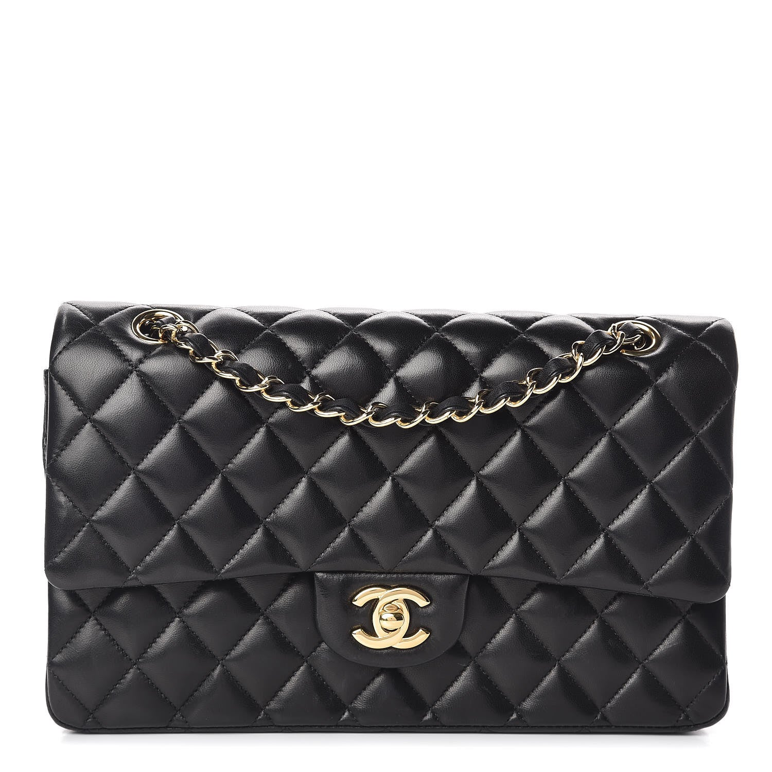 Chanel Lambskin Quilted Medium Double Flap Black 1 of 18