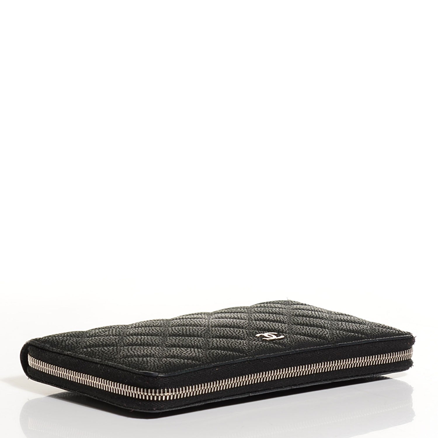 Chanel Iridescent Caviar Quilted Large Zip Around Organizer Wallet Black 4 of 9