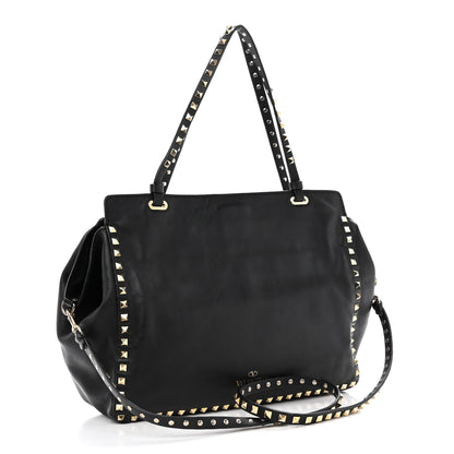 Valentino Garavani Vitello Medium Rockstud Tote Black 3 of 9