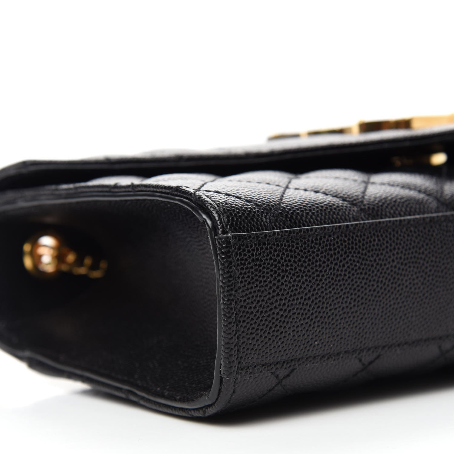 Saint Laurent Grain De Poudre Textured Mixed Matelasse Triquilt Small Monogram Satchel Black 6 of 10