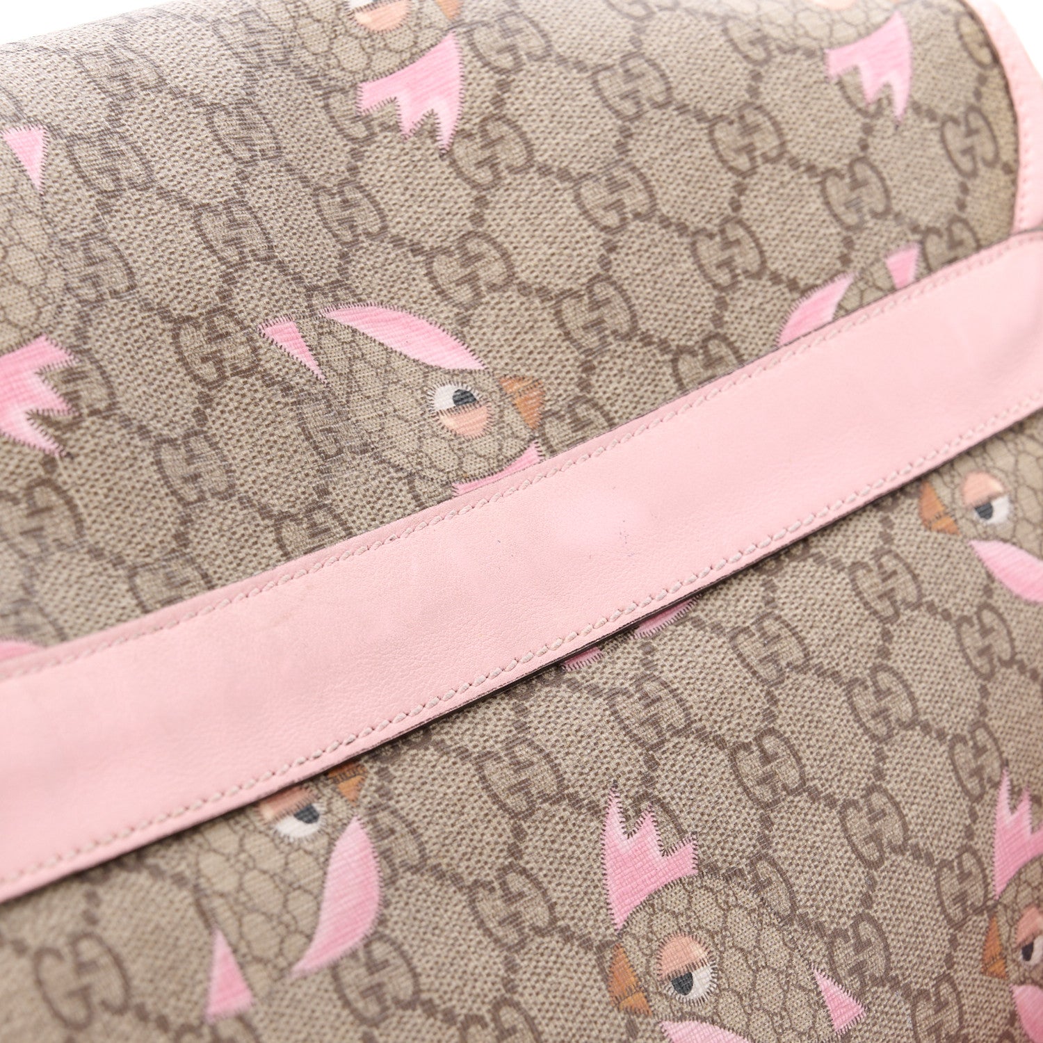 Gucci GG Supreme Monogram Zoo Birds Messenger Print Diaper Bag Pink 18 of 19