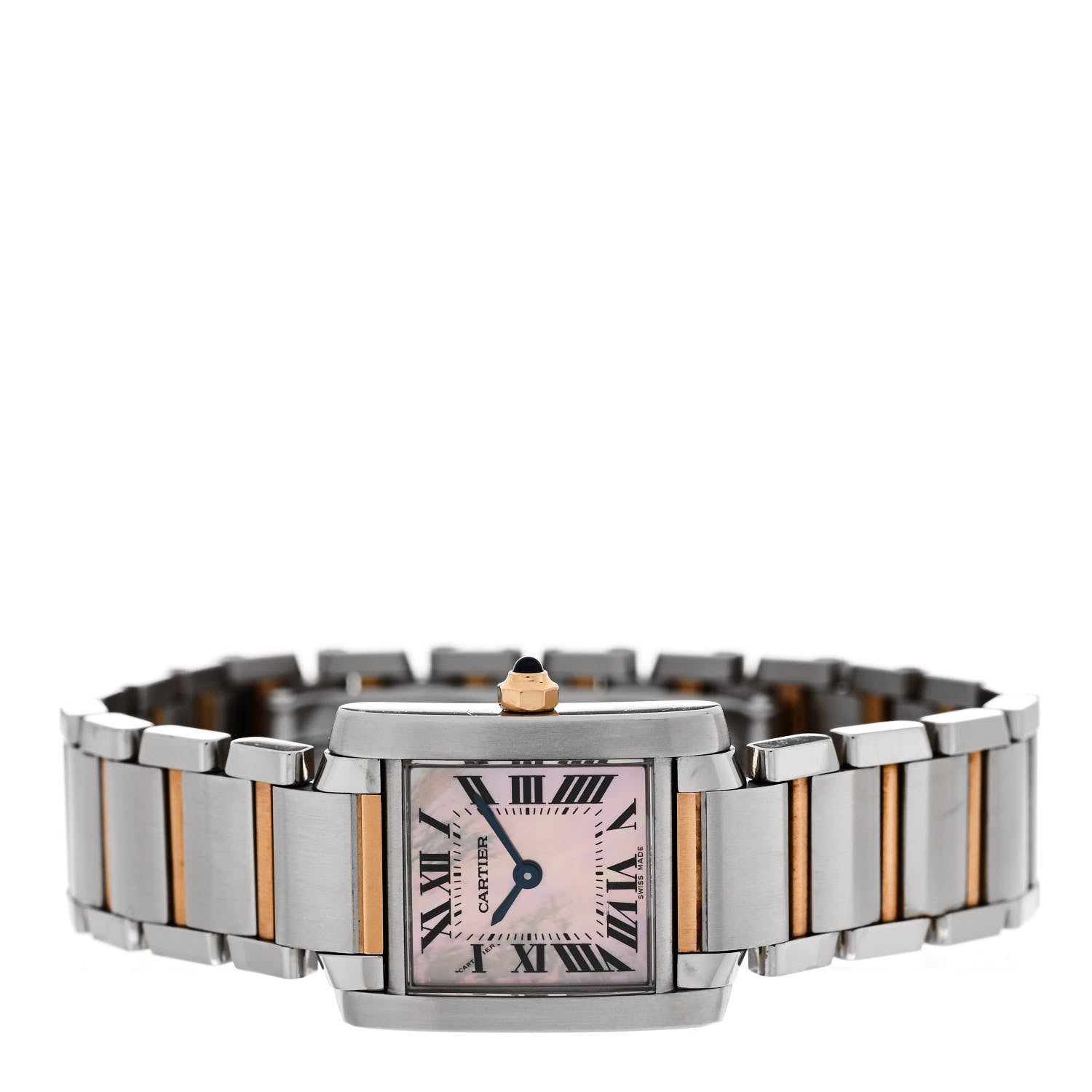 Cartier Stainless Steel 18K Pink Gold Mother of Pearl 20mm Tank Francaise Quartz Watch 2 of 4
