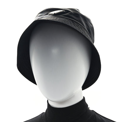 Prada Re-Nylon Metal Triangle Logo Bucket Hat M Black 2 of 9