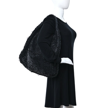 Bottega Veneta Nappa Velours Intrecciato Fuzzy Medium Veneta Hobo Black 2 of 9