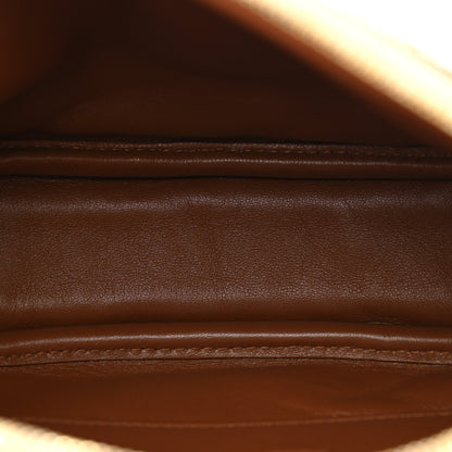 Saint Laurent Raffia Calfskin Round Camera Bag Golden Ecru Brick 5 of 11