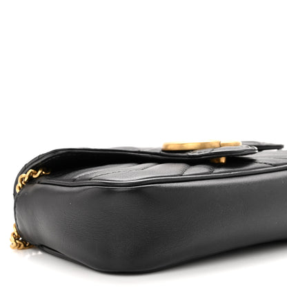 Gucci Calfskin Matelasse Super Mini GG Marmont Shoulder Bag Black 9 of 10