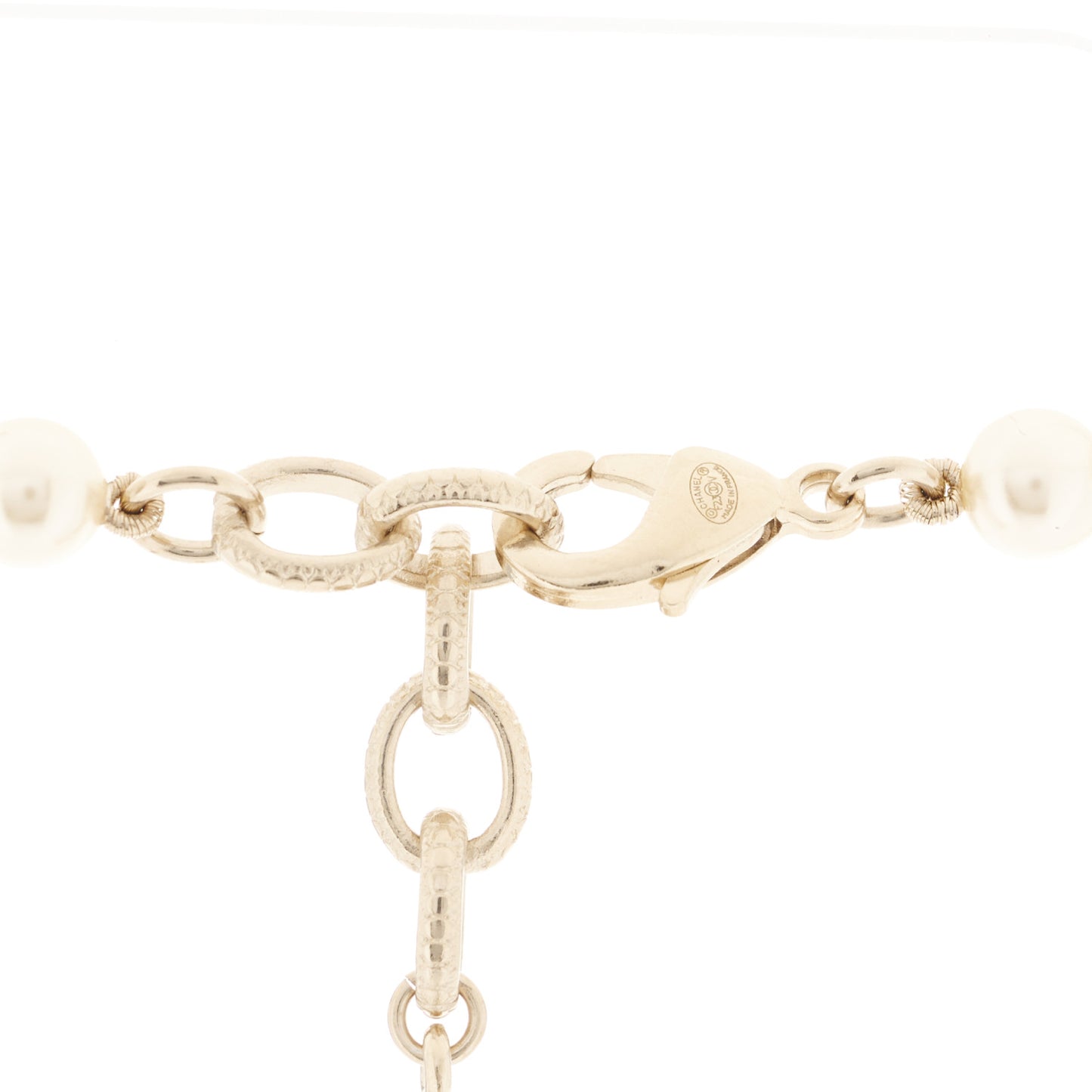 Pearl CC 100th Anniversary Necklace Light Gold