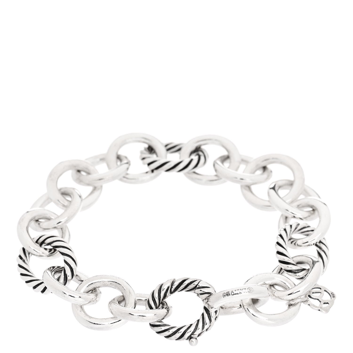 David Yurman Sterling Silver 12mm Large Oval Link Bracelet 2 of 4