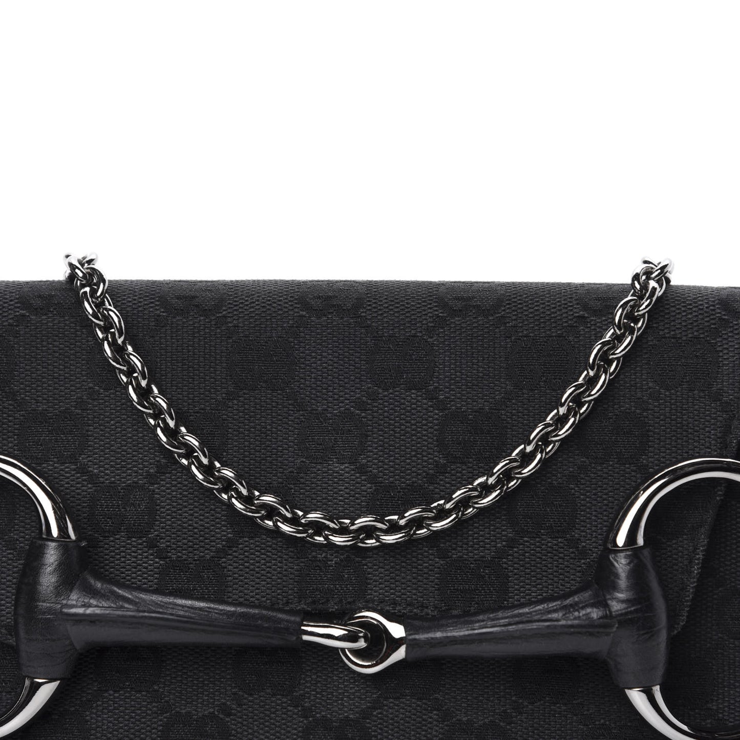 Monogram Horsebit Chain Clutch Black