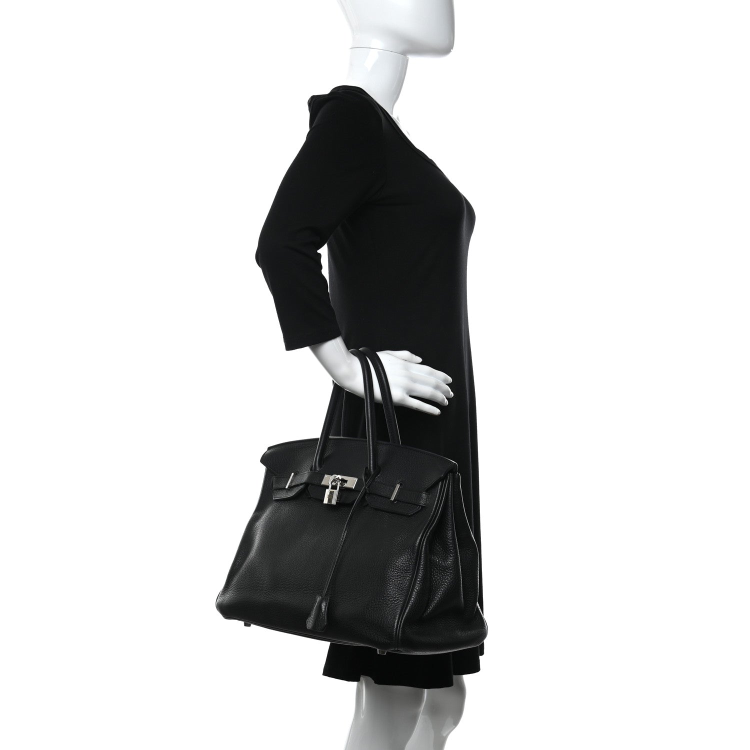 Hermes Taurillon Clemence Birkin 35 Black 2 of 15