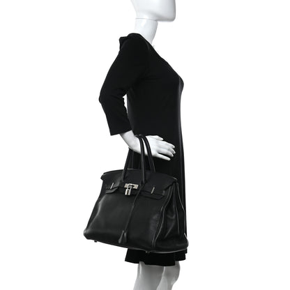 Hermes Taurillon Clemence Birkin 35 Black 2 of 15