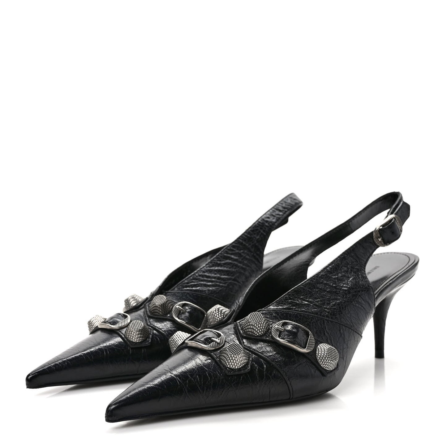 Agneau Arena Cagole 70mm Slingback Pumps 37 Black
