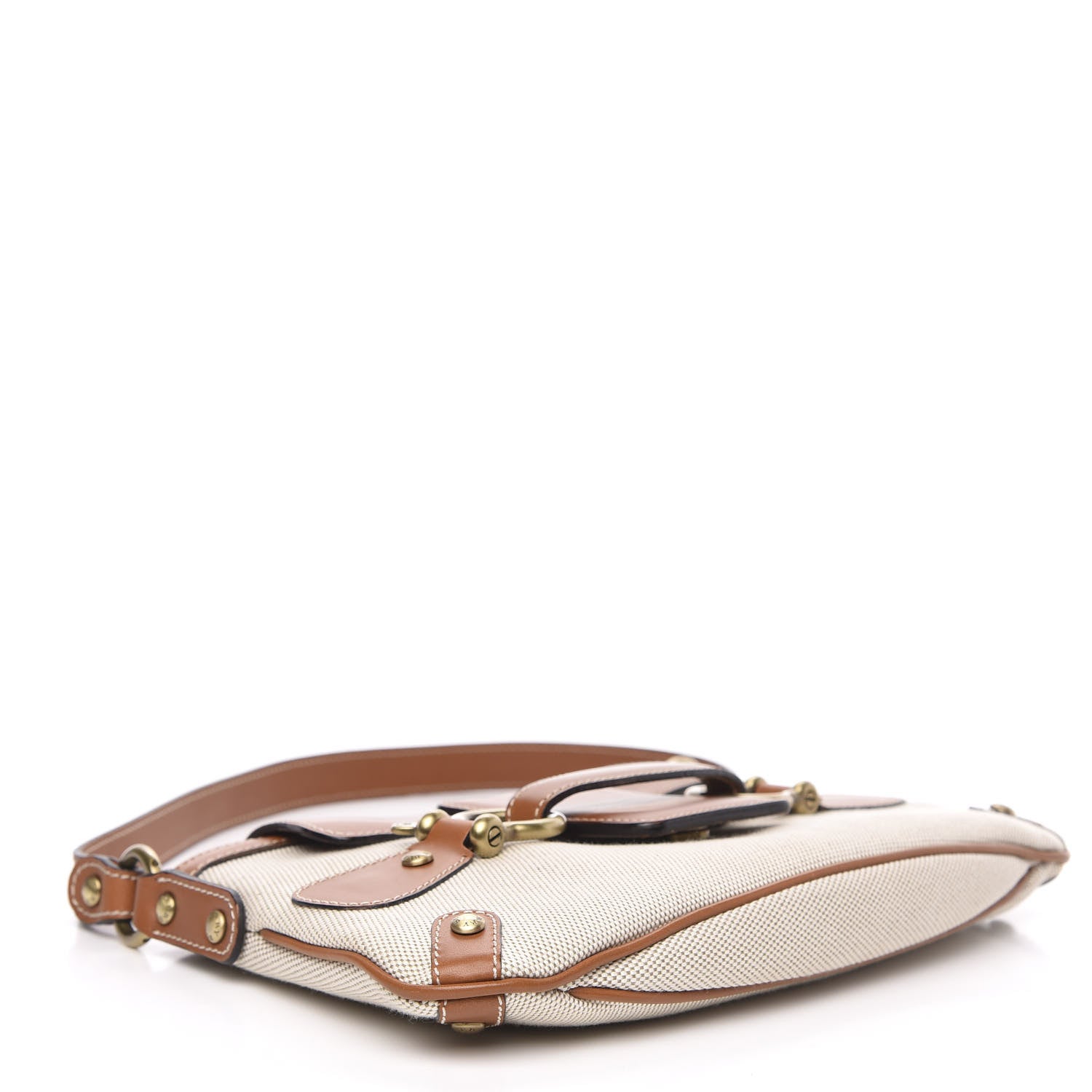 Burberry Canvas Smooth Calfskin Shoulder Bag Natural Brown 4 of 10
