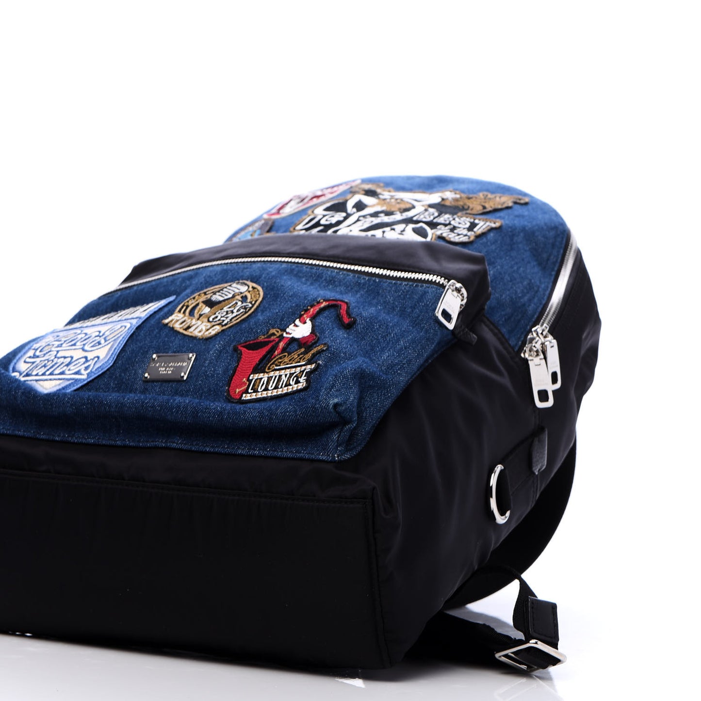 Denim Patched Volcano Backpack Black