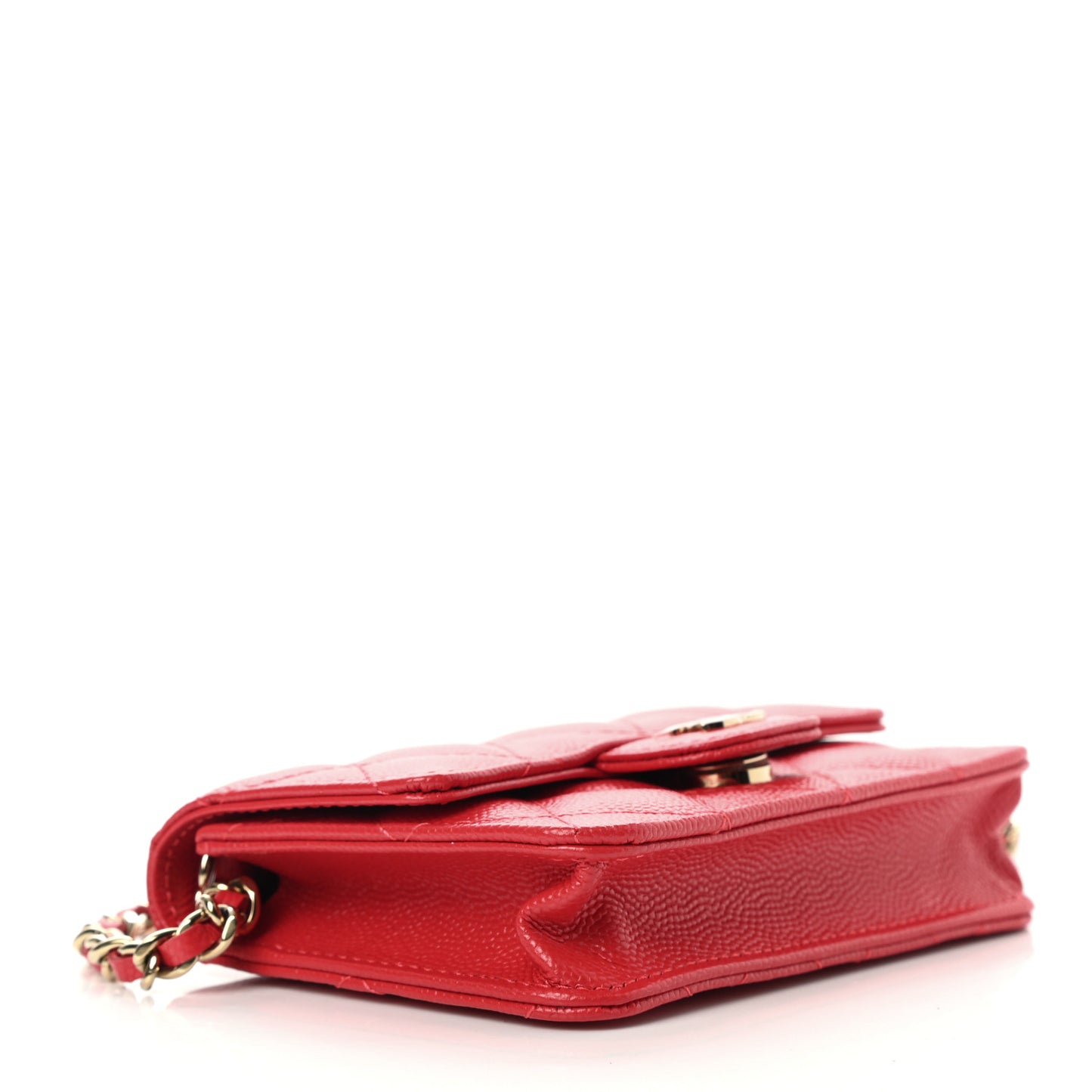 Caviar Quilted Mini Chain Bag Red