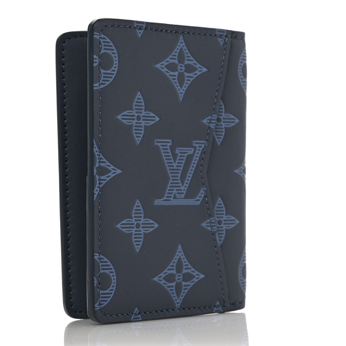 Calfskin Monogram Shadow Pocket Organizer Blue