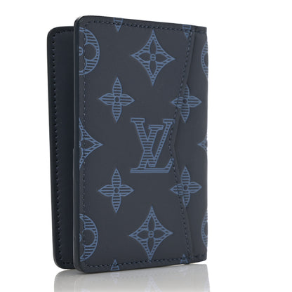 Louis Vuitton Calfskin Monogram Shadow Pocket Organizer Blue 3 of 5