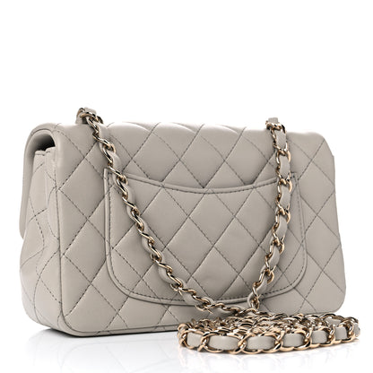 Chanel Lambskin Quilted Mini Rectangular Flap Grey 3 of 10