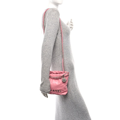 Chanel Shiny Calfskin Quilted Mini Chanel 22 Pink 2 of 10