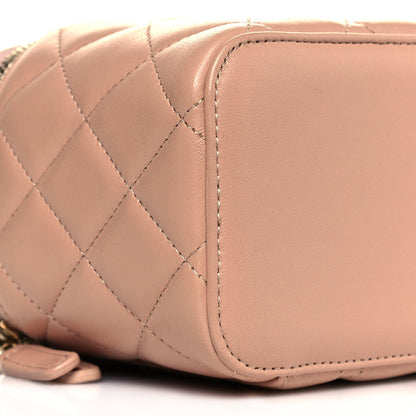 Chanel Lambskin Quilted Small Top Handle Vanity Case With Chain Beige 9 of 12