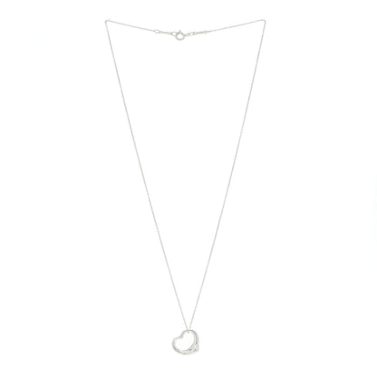 Tiffany Sterling Silver 16mm Elsa Peretti Open Heart Pendant Necklace 2 of 4