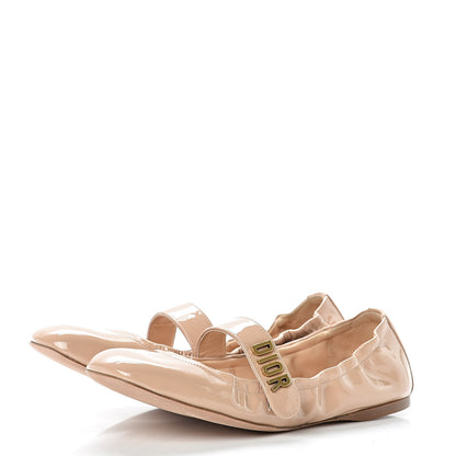 Christian Dior Patent Baby-D Ballet Flats 38.5 Nude 3 of 9