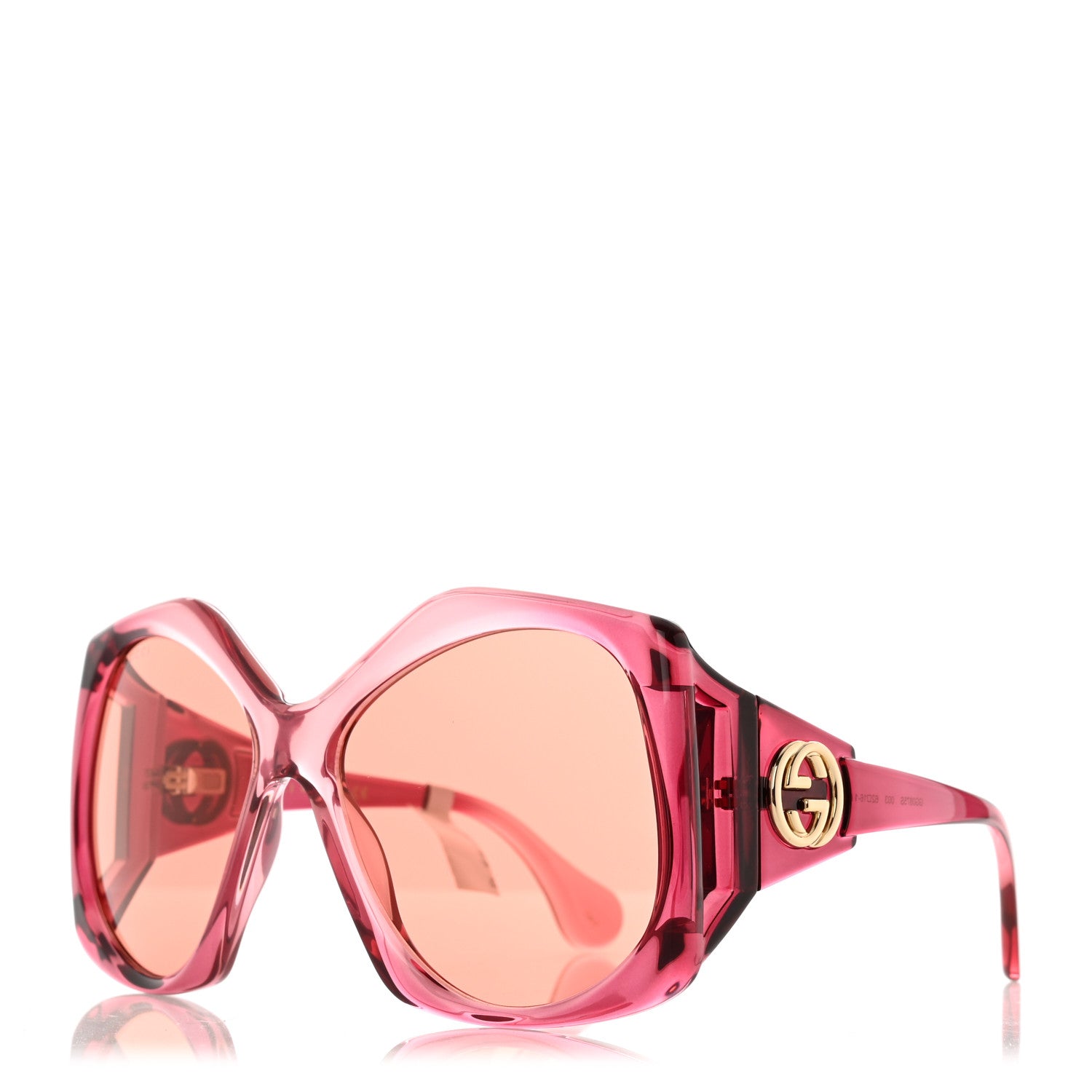 Gucci Acetate Round Sunglasses GG0875S Burgundy Orange 1 of 8