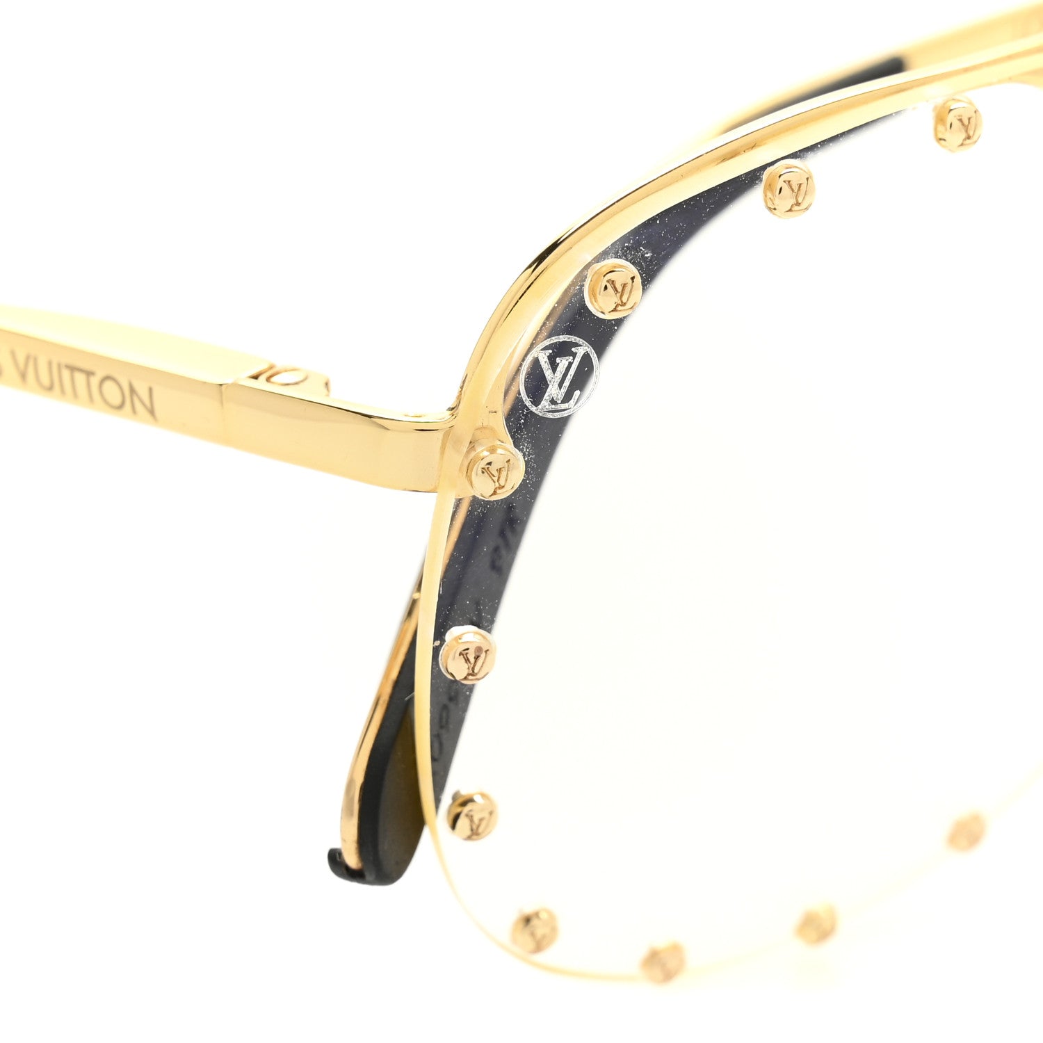 Louis Vuitton Metal The Party Aviator Anti Blue Sunglasses Z0997W Gold 9 of 10