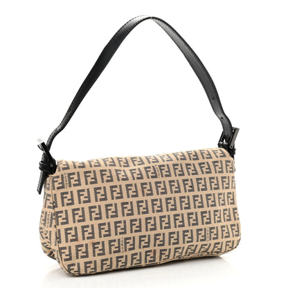 Fendi Zucchino Vitello Baguette Beige Black 3 of 11
